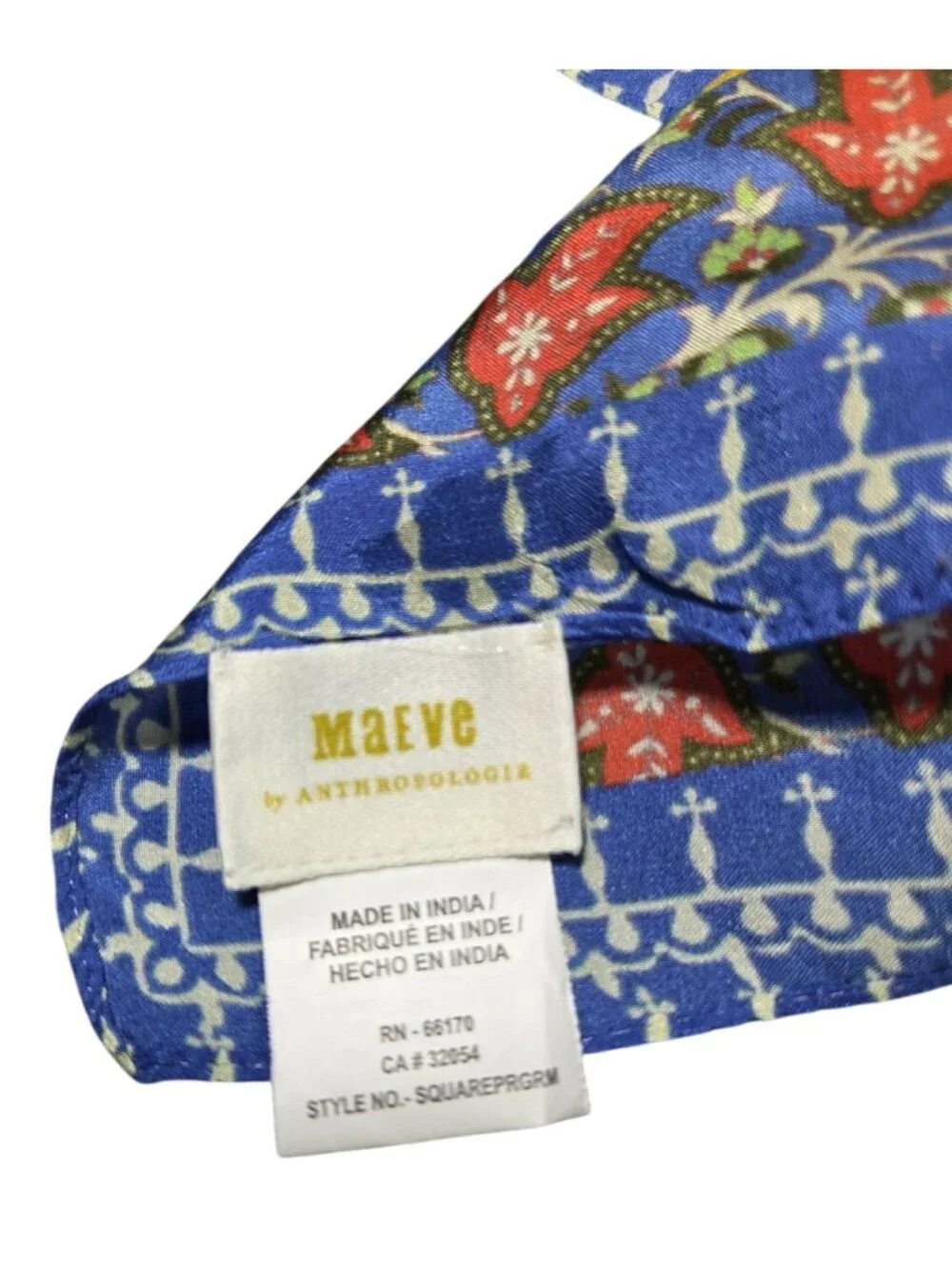 Maeve anthropologie Silk Floral Botanical Colorful Neck Scarf bandana square